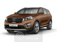 Маска утеплитель радиатора ПРЕМИУМ для автомобиля KIA Sorento Prime / Киа Соренто Прайм 2014-2017