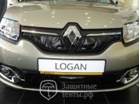 Маска утеплитель радиатора СТАНДАРТ для автомобиля Renault Logan / Рено Логан 2014-2018